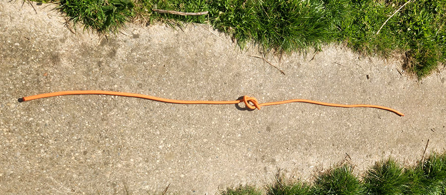 fabrication longe canyoning étape nœud huit baudrier